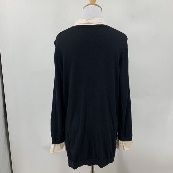 St John Sweater Womens M Medium Wool Silk Blend Contrast Layered Twofer *READ - Picture 6 of 11